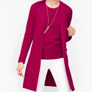 TALBOTS Woodland Berry open front duster cardigan